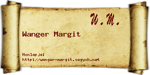 Wanger Margit névjegykártya